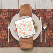 Botanisches Aquarellmuster nach rosa Farbe Serviette