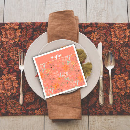 Botanisches Aquarellmuster Serviette