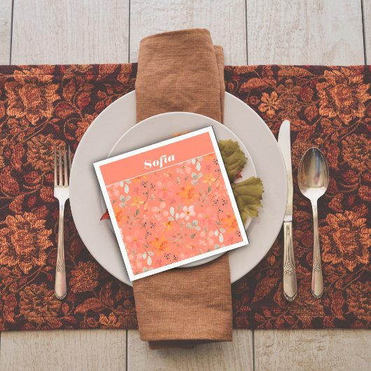 Botanisches Aquarellmuster Serviette