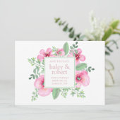 Botanisches Aquarellrosa Save the Date (Stehend Vorderseite)