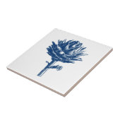 Botanisches Artichoke Print, Indigoblau und Weiß Fliese (Seite)
