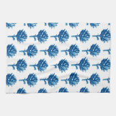 Botanisches Artichoke Print, Indigoblau und Weiß Geschirrtuch (Horizontal)