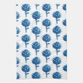 Botanisches Artichoke Print, Indigoblau und Weiß Geschirrtuch (Vertikal)