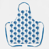 Botanisches Artichoke Print, Indigoblau und Weiß Schürze (Vorderseite)