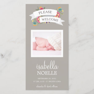 BOTANISCHES BABY   GEBURTSANKÜNDIGUNG ANKÜNDIGUNG