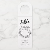 Botanisches Bad Elegante Hochzeit-Tischnummer Flaschenanhänger (Vorderseite)