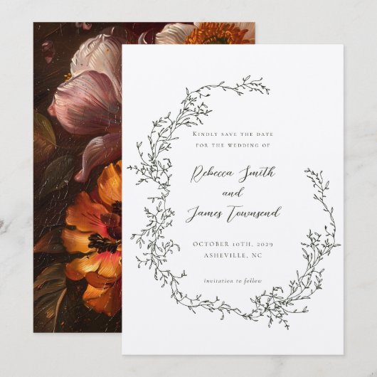 Botanisches Bad Malerei Save The Date (Vorne/Hinten)