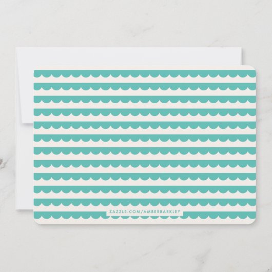 Botanisches Banner Fiesta Einladung - Türkis (Rückseite)