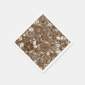 Botanisches Beauties Brown Paper Party Napkins Serviette (Ecke)