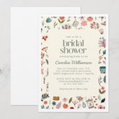 Botanisches Beauty Floral Nature Brautparty Einladung (Vorne/Hinten)