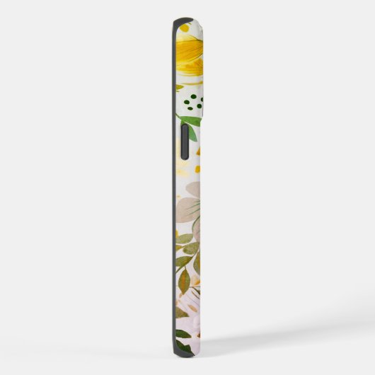 Botanisches Beauty Pink und orangefarbene Blüten iPhone Hülle (Rechte Seite)