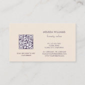 Botanisches Beige Abstrakt Visitenkarte (Rückseite)