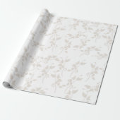 Botanisches Beige Dekorationsmuster Geschenkpapier (Ungerollt)