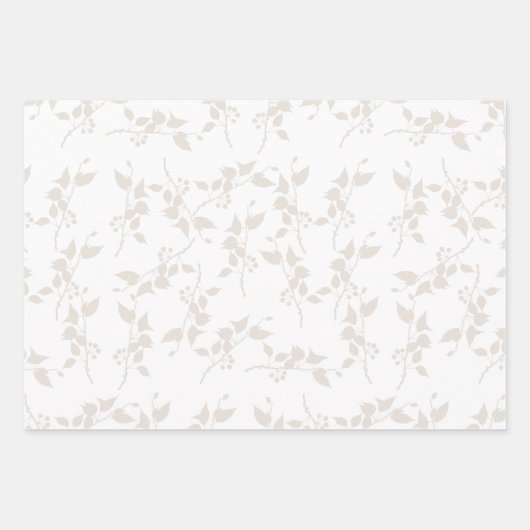 Botanisches Beige Dekorationsmuster Geschenkpapier Set (Vorderseite 2)