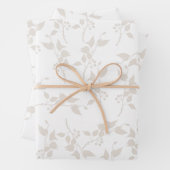 Botanisches Beige Dekorationsmuster Geschenkpapier Set (Beispiel)