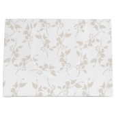 Botanisches Beige Dekorationsmuster Große Geschenktüte (Vorderseite)