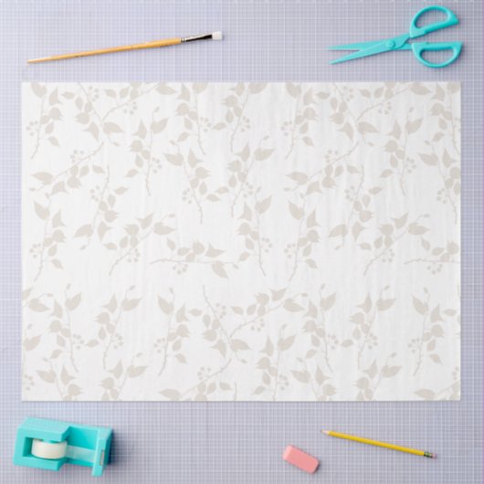 Botanisches Beige Dekorationsmuster Seidenpapier (Basteln)