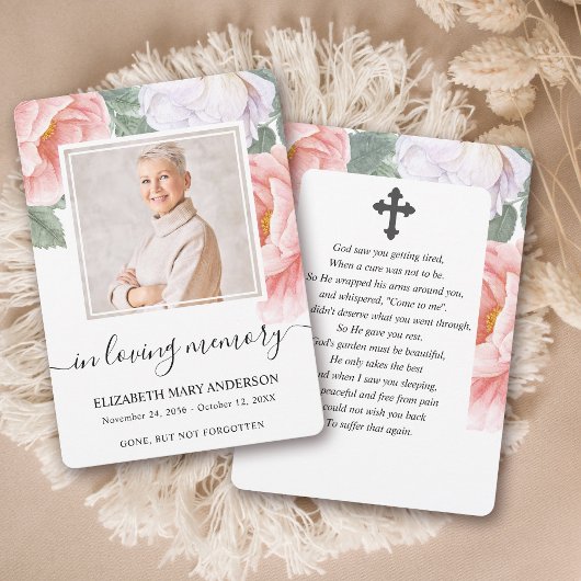 Botanisches Beileid Beerdigungskarte Dankeskarte