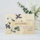 Botanisches Beileid Danke Karte (Stehend Vorderseite)