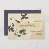 Botanisches Beileid Danke Karte (Vorne/Hinten)