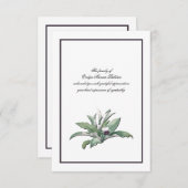 Botanisches Beileid Natur Danke Karte (Vorne/Hinten)