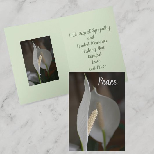 Botanisches Beileid "White Peace Lily" Karte