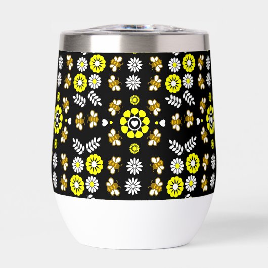 Botanisches Bienen-Blumen-Muster (Vorderseite)