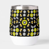 Botanisches Bienen-Blumen-Muster (Rückseite)