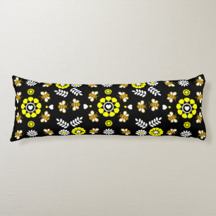 Botanisches Bienen-Blumen-Muster Seitenschläferkissen