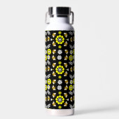 Botanisches Bienen-Blumen-Muster Trinkflasche (Vorne)