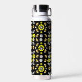 Botanisches Bienen-Blumen-Muster Trinkflasche (Rückseite)