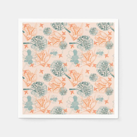 Botanisches Blasmuster Serviette (Vorderseite)