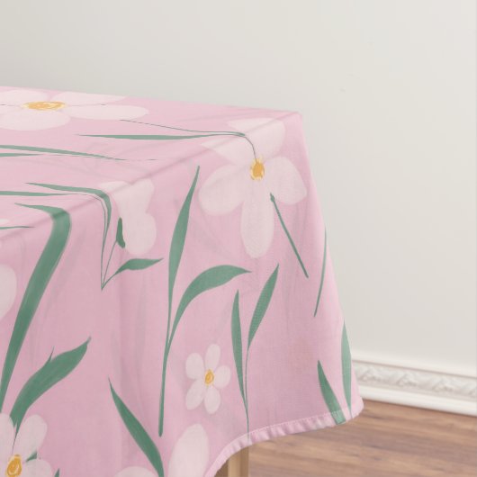 Botanisches, blassrosa, rosafarbenes Design Tischdecke (Beispiel)