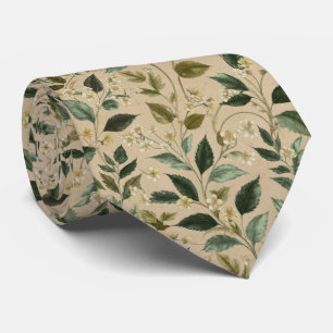Botanisches Blatt Blumenmuster Krawatte