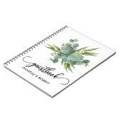 Botanisches Blätter, das Gast-Buch Wedding ist Notizblock (Linke Seite)