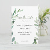 Botanisches Blätter mit Aquarellfarben Save the Da Date (Stehend Vorderseite)