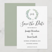 Botanisches Blätter mit Aquarellfarben Save the Da Date (Vorne/Hinten)