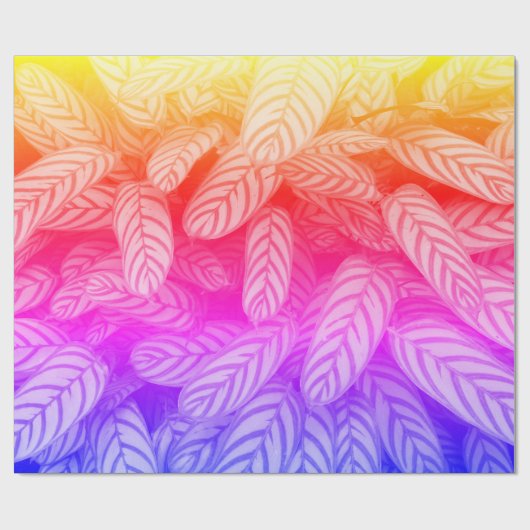 Botanisches Blattmuster-Wrap-Papier Geschenkpapier (Flach)