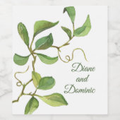 Botanisches Blattweinetikett Weinetikett (Einzelnes Label)