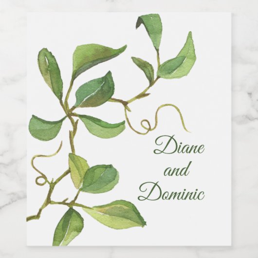 Botanisches Blattweinetikett Weinetikett (Einzelnes Label)