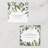 Botanisches Blattwerk mit Wasserfarbe, modern trop Quadratische Visitenkarte (Vorne/Hinten)