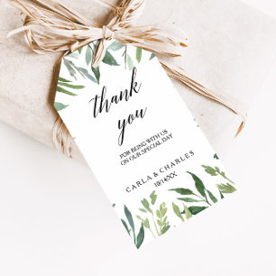 Botanisches Blattwerk Moderne Grüne Vielen Dank Geschenkanhänger