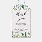 Botanisches Blattwerk Moderne Grüne Vielen Dank Geschenkanhänger (Vorderseite)