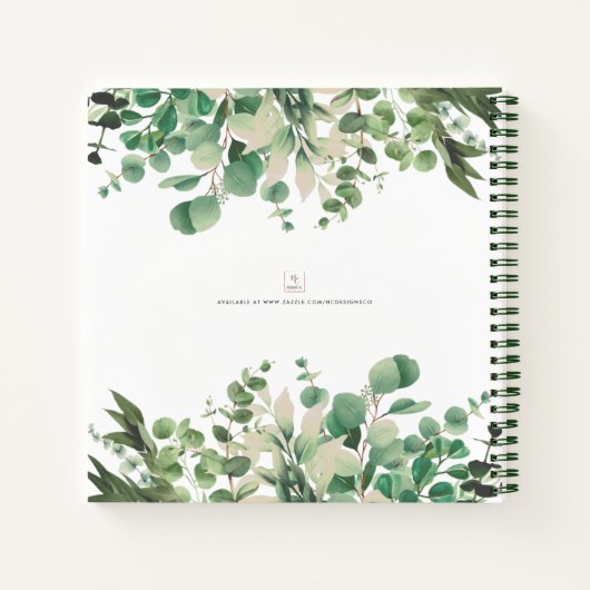 Botanisches Blattwerk Notizblock (Rückseite)