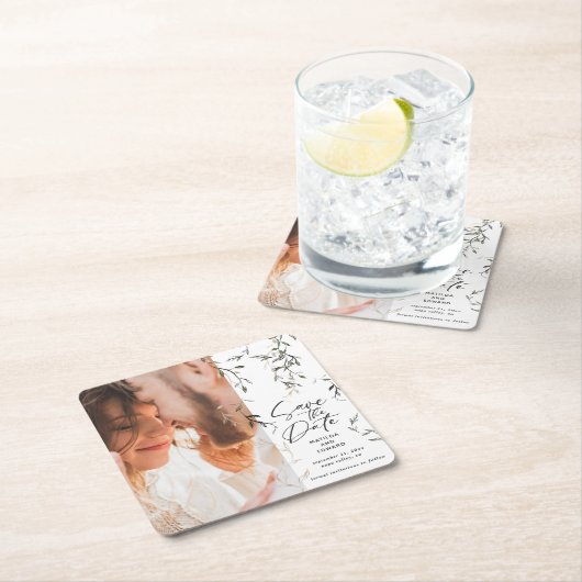 Botanisches Blattwerk Rechteckiger Pappuntersetzer (Vor Ort)