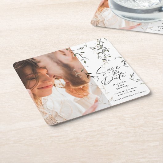 Botanisches Blattwerk Rechteckiger Pappuntersetzer (angewinkelt)