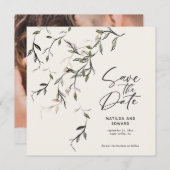 Botanisches Blattwerk Save The Date (Vorne/Hinten)