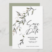 Botanisches Blattwerk Save The Date (Vorne/Hinten)