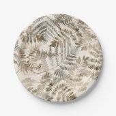 Botanisches Blattwerk Wasserfarbe Blätter Kinderdu Pappteller (Vorderseite)