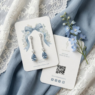 Botanisches Blau Kokette Bogen Schmuck Display TMF Visitenkarte